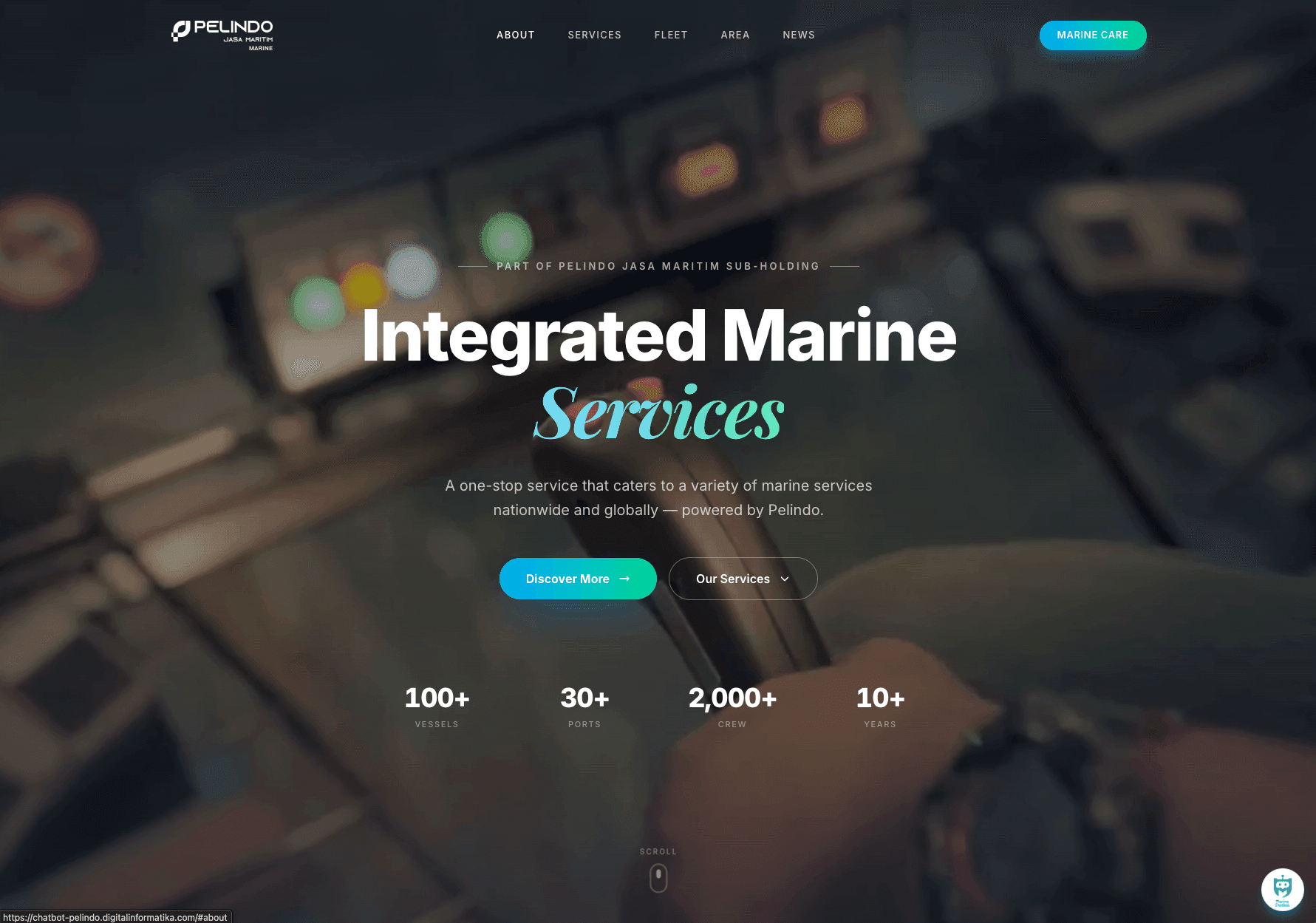 Website publik Sistem Manajemen Website PT Pelindo Jasa Maritim